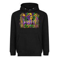 Black mardi gras mask with leopard background Heavyweight Hoodie - RanaPortraitStore