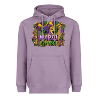 Lavender mardi gras mask with leopard background Heavyweight Hoodie - RanaPortraitStore