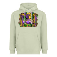 Matcha mardi gras mask with leopard background Heavyweight Hoodie - RanaPortraitStore