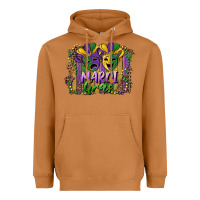 Meerkat mardi gras mask with leopard background Heavyweight Hoodie - RanaPortraitStore