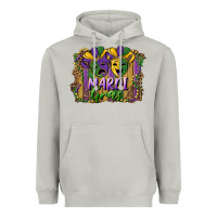 Moon Dust mardi gras mask with leopard background Heavyweight Hoodie - RanaPortraitStore