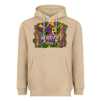 Mushroom mardi gras mask with leopard background Heavyweight Hoodie - RanaPortraitStore
