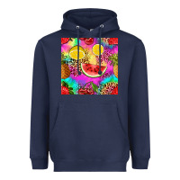 Navy fruits leopard tie dye seamless pattern Heavyweight Hoodie - Zillion Design Studio