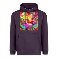 Plum fruits leopard tie dye seamless pattern Heavyweight Hoodie - Zillion Design Studio