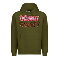 Army Green donut worry with donut Premium Hoodie - AdoDesignShop