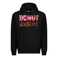 Black donut worry with donut Premium Hoodie - AdoDesignShop