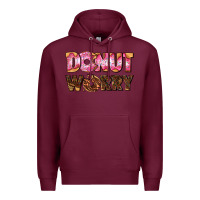 Burgundy donut worry with donut Premium Hoodie - AdoDesignShop