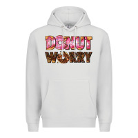 Dove Grey donut worry with donut Premium Hoodie - AdoDesignShop