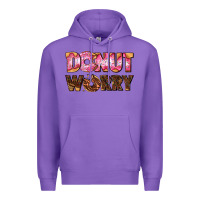 Purple donut worry with donut Premium Hoodie - AdoDesignShop