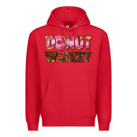 Red donut worry with donut Premium Hoodie - AdoDesignShop