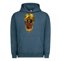 Pigment Midnight Navy african woman Urban Hoodie - NancyCooperArtShop