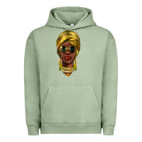 Pigment Oil Green african woman Urban Hoodie - NancyCooperArtShop