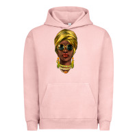 Pigment Salmon african woman Urban Hoodie - NancyCooperArtShop