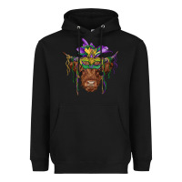 Black mardi gras mask highland cow Heavyweight Hoodie - RanaPortraitStore