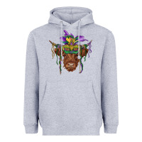 Heather Grey mardi gras mask highland cow Heavyweight Hoodie - RanaPortraitStore