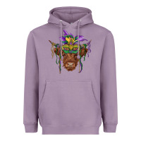 Lavender mardi gras mask highland cow Heavyweight Hoodie - RanaPortraitStore