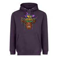 Plum mardi gras mask highland cow Heavyweight Hoodie - RanaPortraitStore