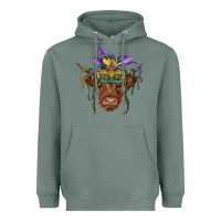 Sage mardi gras mask highland cow Heavyweight Hoodie - RanaPortraitStore