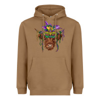 Toasted Coconut mardi gras mask highland cow Heavyweight Hoodie - RanaPortraitStore