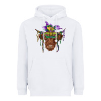 White mardi gras mask highland cow Heavyweight Hoodie - RanaPortraitStore