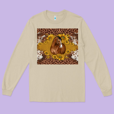 Horse Long Sleeve Tee Designed By Barkaloodesign