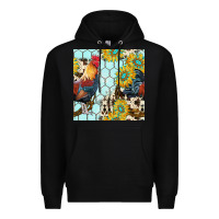 Black western rooster seamless pattern Premium Hoodie - BundleAndBundleShop