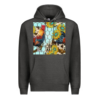 Charcoal Heather western rooster seamless pattern Premium Hoodie - BundleAndBundleShop