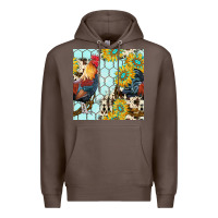 Coffee western rooster seamless pattern Premium Hoodie - BundleAndBundleShop