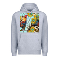Heather Grey western rooster seamless pattern Premium Hoodie - BundleAndBundleShop