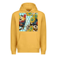 Mustard western rooster seamless pattern Premium Hoodie - BundleAndBundleShop