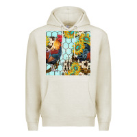 Oatmeal Heather western rooster seamless pattern Premium Hoodie - BundleAndBundleShop