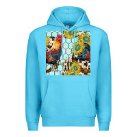 Ocean Blue western rooster seamless pattern Premium Hoodie - BundleAndBundleShop