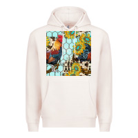 Pale Pink western rooster seamless pattern Premium Hoodie - BundleAndBundleShop