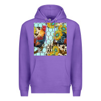Purple western rooster seamless pattern Premium Hoodie - BundleAndBundleShop