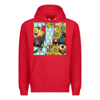 Red western rooster seamless pattern Premium Hoodie - BundleAndBundleShop