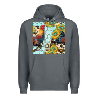 Rock western rooster seamless pattern Premium Hoodie - BundleAndBundleShop