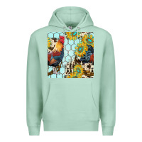 Seafoam western rooster seamless pattern Premium Hoodie - BundleAndBundleShop