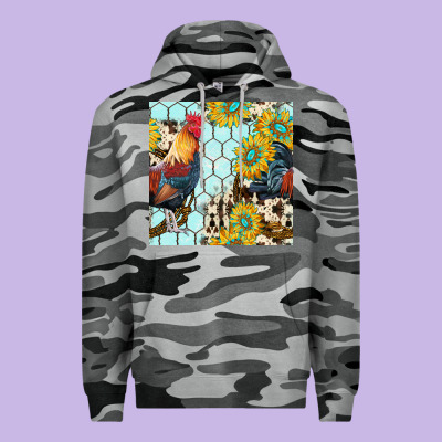 Western Rooster Seamless Pattern Premium Hoodie Designed By Bundleandbundleshop