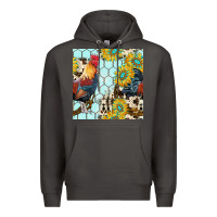 Smoke western rooster seamless pattern Premium Hoodie - BundleAndBundleShop