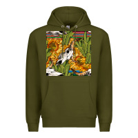 Army Green western bull skull seamless pattern Premium Hoodie - BundleAndBundleShop