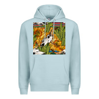 Blue Mist western bull skull seamless pattern Premium Hoodie - BundleAndBundleShop
