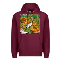 Burgundy western bull skull seamless pattern Premium Hoodie - BundleAndBundleShop