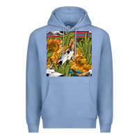 Colony Blue western bull skull seamless pattern Premium Hoodie - BundleAndBundleShop