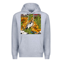 Heather Grey western bull skull seamless pattern Premium Hoodie - BundleAndBundleShop