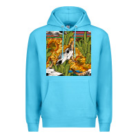 Ocean Blue western bull skull seamless pattern Premium Hoodie - BundleAndBundleShop