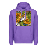 Purple western bull skull seamless pattern Premium Hoodie - BundleAndBundleShop