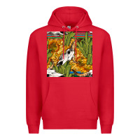 Red western bull skull seamless pattern Premium Hoodie - BundleAndBundleShop
