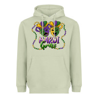 Matcha mardi gras mask and beads Heavyweight Hoodie - RanaPortraitStore