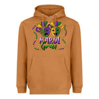 Meerkat mardi gras mask and beads Heavyweight Hoodie - RanaPortraitStore