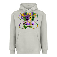 Moon Dust mardi gras mask and beads Heavyweight Hoodie - RanaPortraitStore